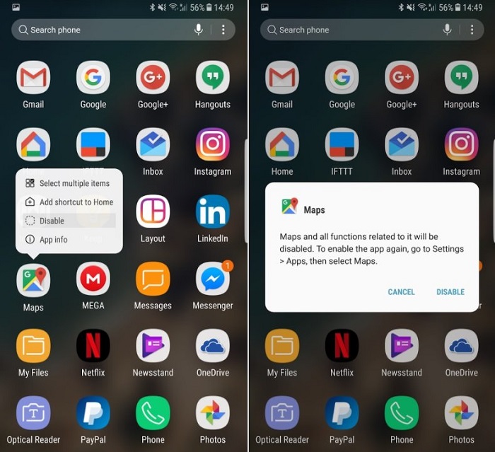 how do i delete factory installed apps android