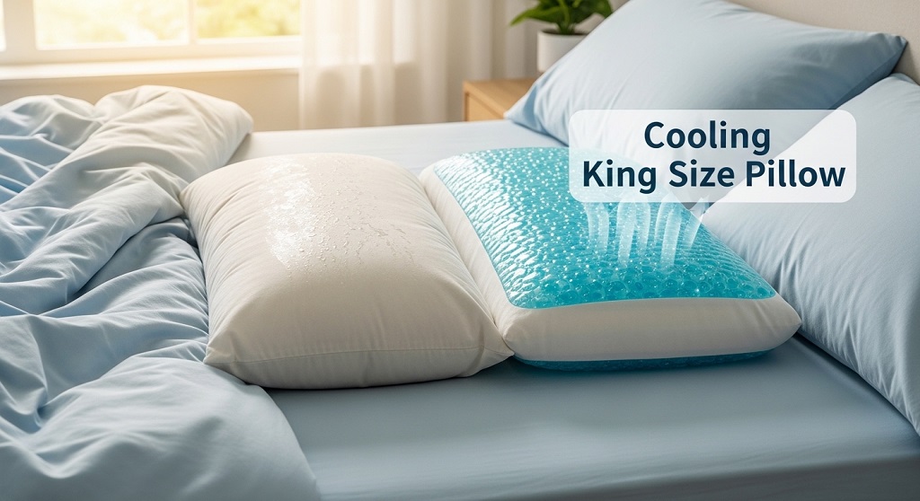 cooling king size pillow with breathable memory foam structure