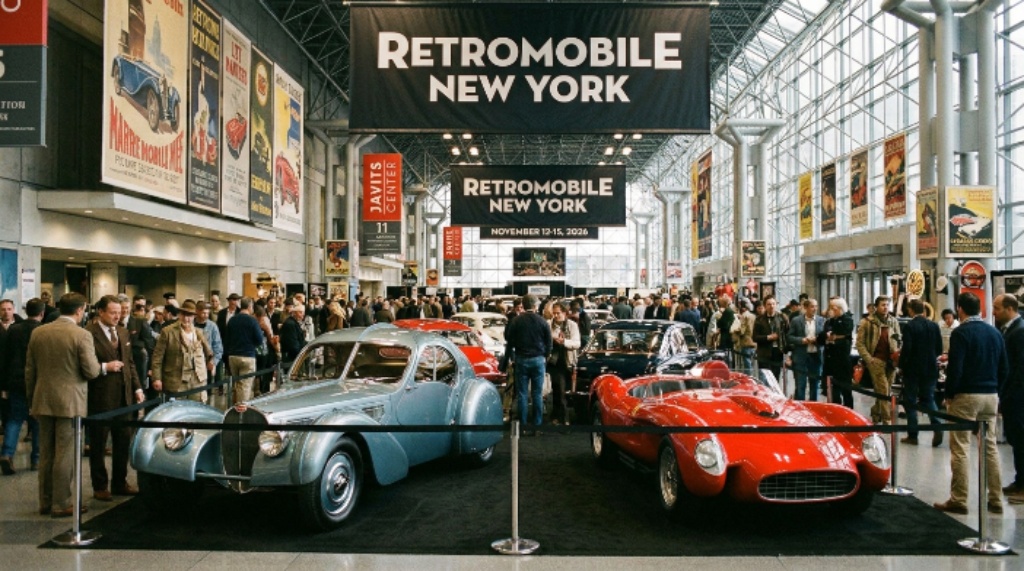Rare vintage cars on display at Retromobile New York November 2026